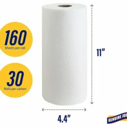 Genuine Joe 2-Ply Household Paper Towels, 100% Recycled, 80 Sheets Per Roll, Pack Of 30 Rolls