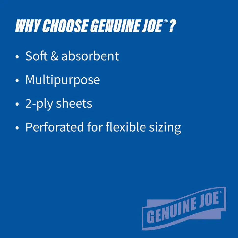 Genuine Joe 2-Ply Household Paper Towels, 100% Recycled, 80 Sheets Per Roll, Pack Of 30 Rolls