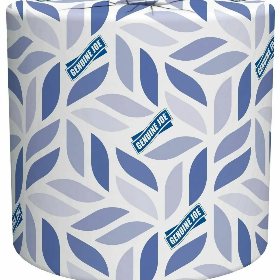 Genuine Joe 2-ply Standard Bath Tissue Rolls - 2 Ply - 4" Width x 3.20" Length - 500 Sheets/Roll - 1 5/8" Core - White - 96 / Carton