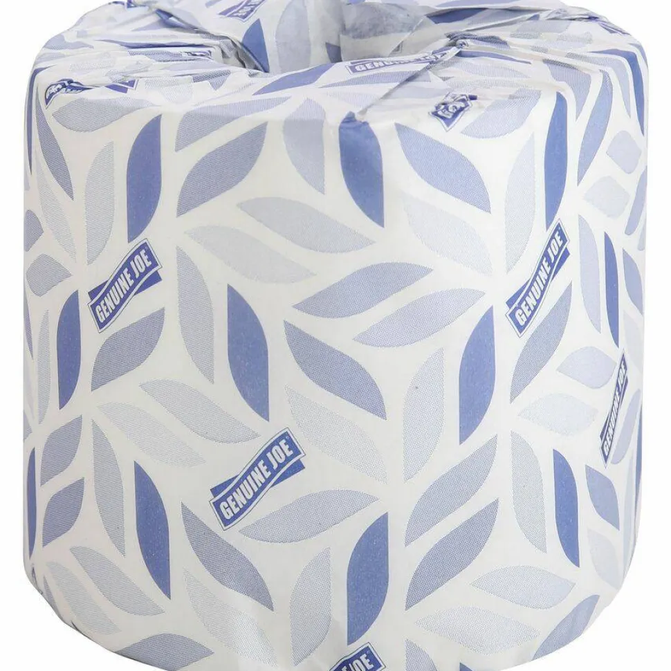 Genuine Joe 2-ply Standard Bath Tissue Rolls - 2 Ply - 4" Width x 3.20" Length - 500 Sheets/Roll - 1 5/8" Core - White - 96 / Carton
