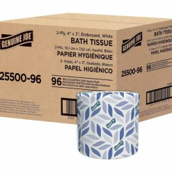 Genuine Joe 2-ply Standard Bath Tissue Rolls - 2 Ply - 4