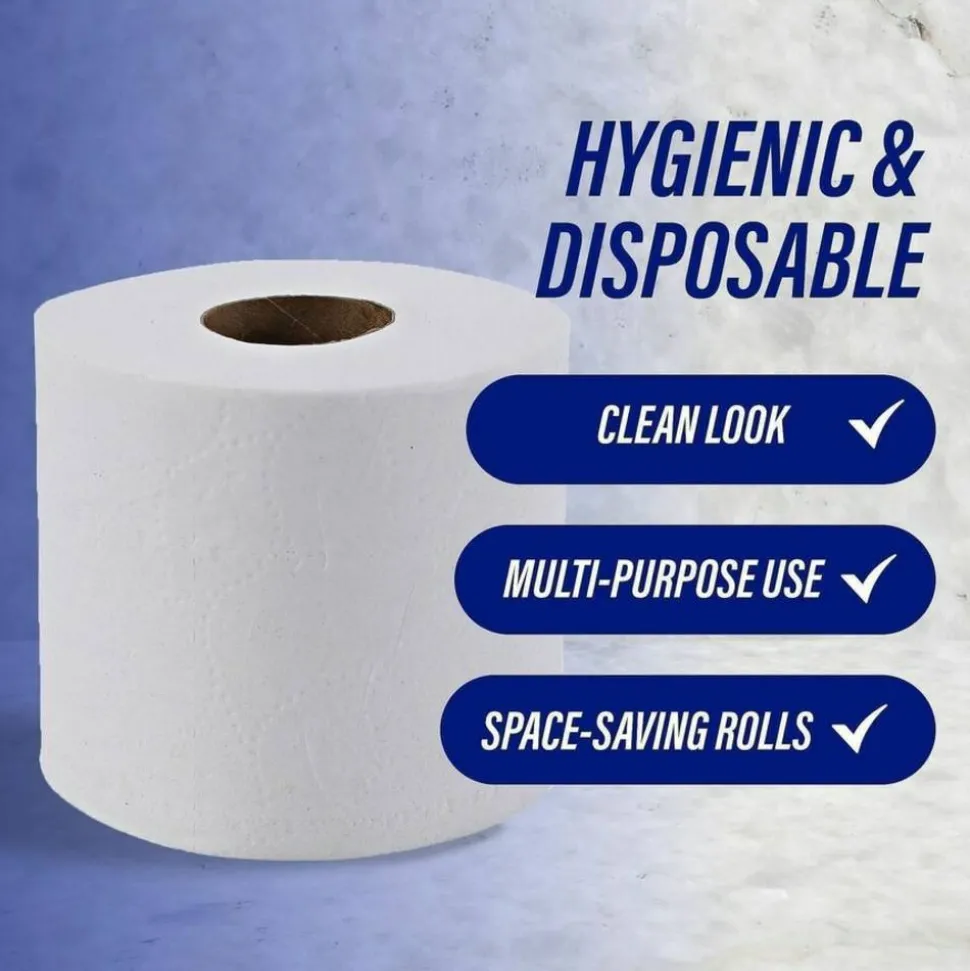 Genuine Joe 2-ply Standard Bath Tissue Rolls - 2 Ply - 4" Width x 3.20" Length - 500 Sheets/Roll - 1 5/8" Core - White - 96 / Carton