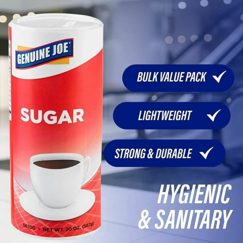 Genuine Joe Pure Sugar Canisters, 20 Oz., Pack Of 3