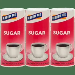 Genuine Joe Pure Sugar Canisters, 20 Oz., Pack Of 3