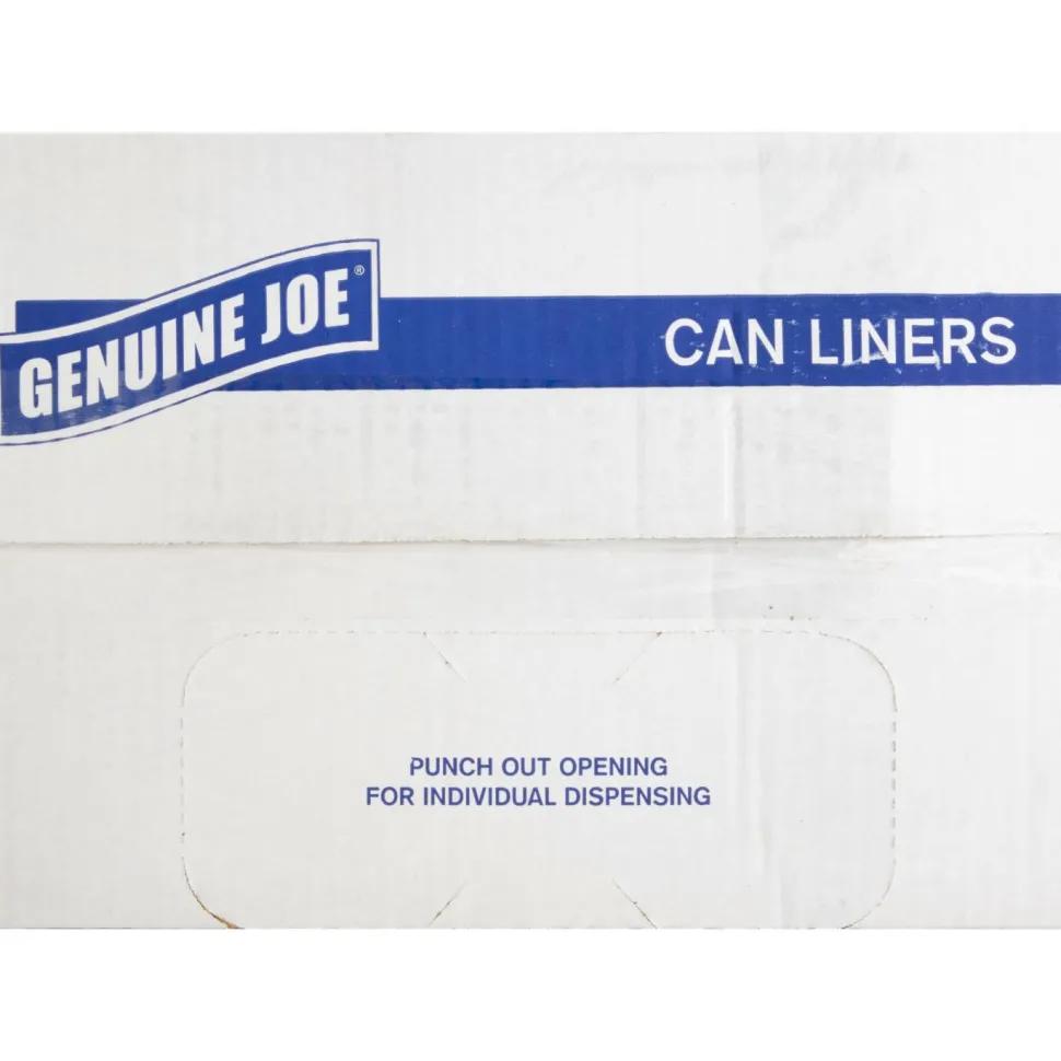 Genuine Joe 75% Recycled Heavy-Duty Contractor Trash Bags, 0.8 mil, 13 Gallons, 24" x 31", White, Box Of 150