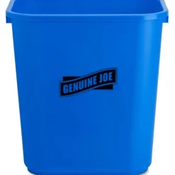 Genuine Joe Recycle Wastebasket, 15"H x 14 1/2"W x 10 1/2"D, 7.13-Gallon Capacity, Blue