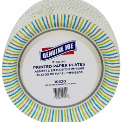 Genuine Joe Round Paper Plates, 8-5/8
