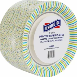Genuine Joe Round Paper Plates, 8-5/8
