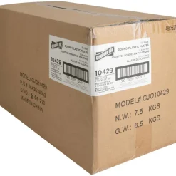 Genuine Joe Round Plastic Black Plates - 125 / Pack - 9" Diameter Plate - Plastic - Serving - Disposable - Black - 500 Piece(s) / Carton