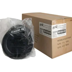 Genuine Joe Round Plastic Black Plates - 125 / Pack - 9