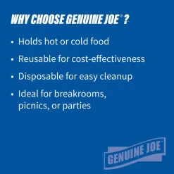 Genuine Joe Round Plastic Black Plates - 125 / Pack - 9