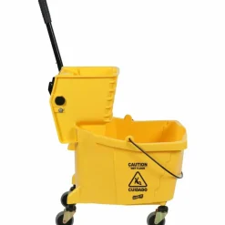 Genuine Joe Sidepress Bucket/Wringer Combo, 21"H x 16"W x 14"D, Yellow