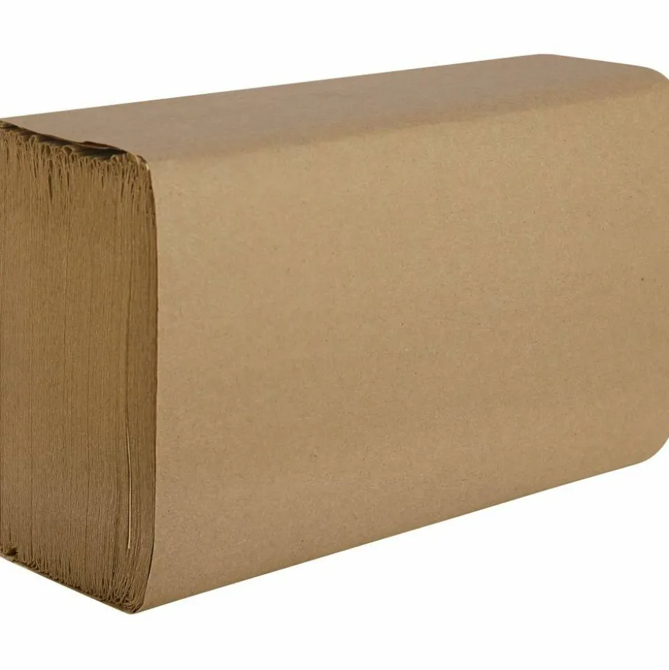 Genuine Joe Single-Fold 1-Ply Paper Towels, Natural, Pack Of 4000 Sheets