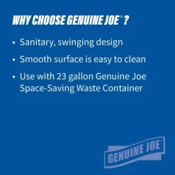 Genuine Joe Space-Saving Container Swing Lid - Rectangular - Gray - 1 Each