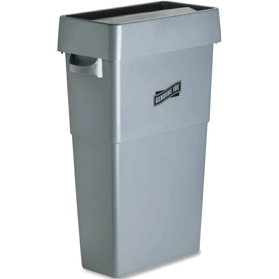 Genuine Joe Space-Saving Container Swing Lid - Rectangular - Gray - 1 Each