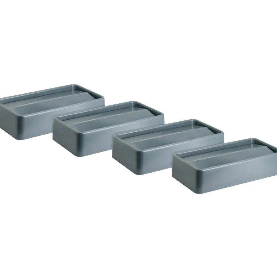 Genuine Joe Space-saving Container Swing Lid - Rectangular - Gray - 4 / Carton