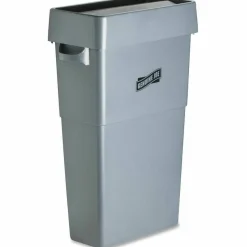 Genuine Joe Space-saving Container Swing Lid - Rectangular - Gray - 4 / Carton