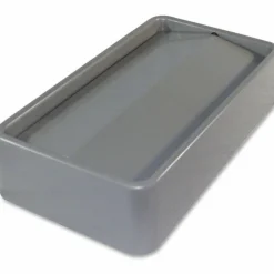 Genuine Joe Space-saving Container Swing Lid - Rectangular - Gray - 4 / Carton