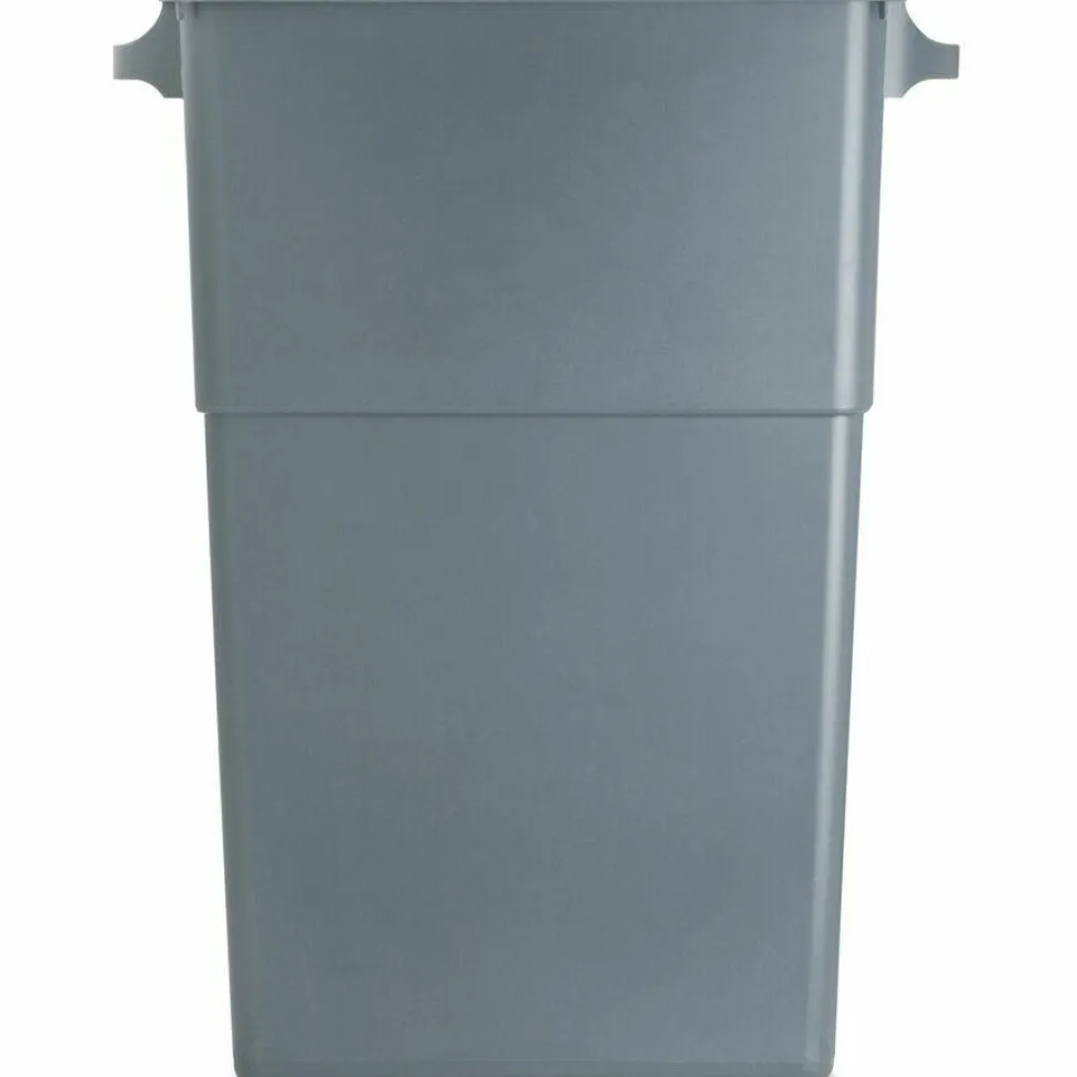 Genuine Joe Space-Saving Waste Container, 23 Gallons, 30" x 16 3/4" x 9 1/2", Gray