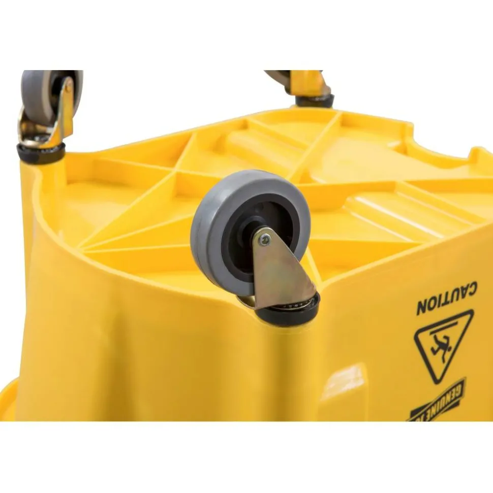 Genuine Joe Splash Guard 26-Quart Mop Bucket/Wringer Combination, Yellow/Black