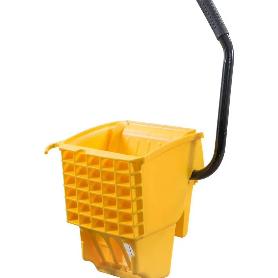 Genuine Joe Splash Guard 26-Quart Mop Bucket/Wringer Combination, Yellow/Black