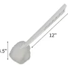 Genuine Joe Toilet Bowl Mop - 4.50" Head - 12" Plastic Handle - Durable, Scrubber Strip, Acid Resistant - 25 / Carton - White