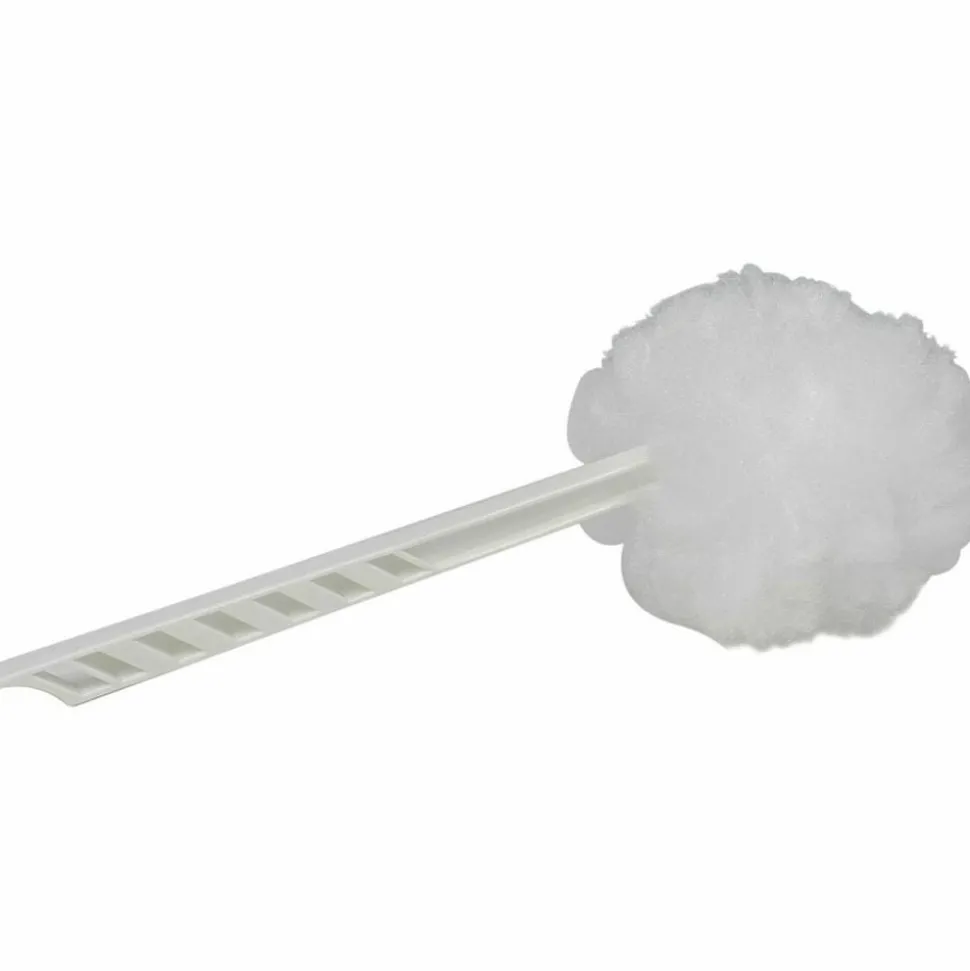 Genuine Joe Toilet Bowl Mop - 4.50" Head - 12" Plastic Handle - Durable, Scrubber Strip, Acid Resistant - 25 / Carton - White