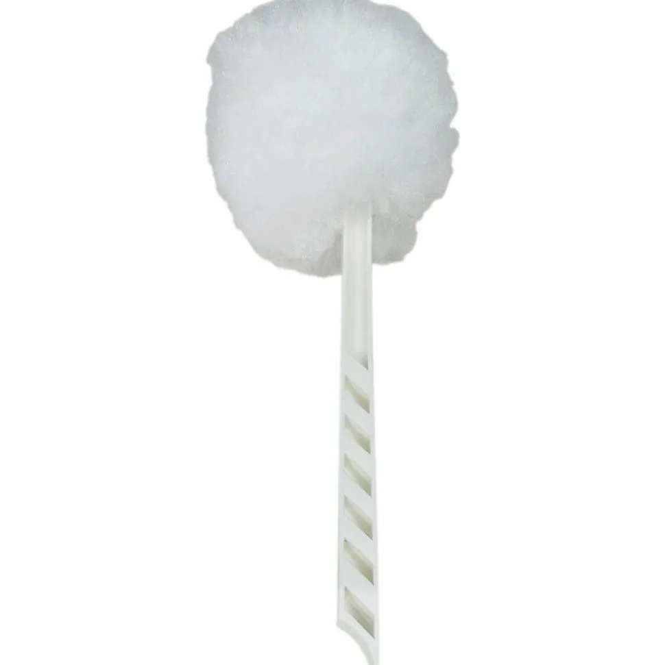 Genuine Joe Toilet Bowl Mop - 4.50" Head - 12" Plastic Handle - Durable, Scrubber Strip, Acid Resistant - 25 / Carton - White