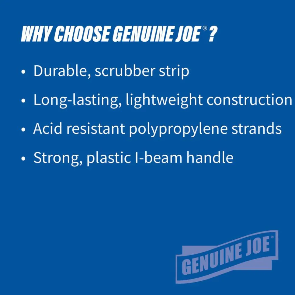 Genuine Joe Toilet Bowl Mop - 4.50" Head - 12" Plastic Handle - Durable, Scrubber Strip, Acid Resistant - 25 / Carton - White