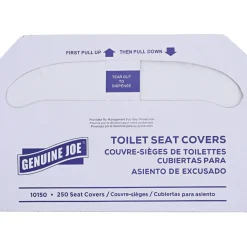 Genuine Joe Toilet Seat Covers, White, Pack Of 2,500