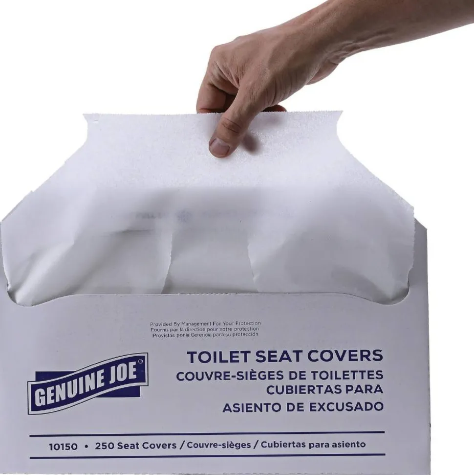 Genuine Joe Toilet Seat Covers, White, Pack Of 2,500