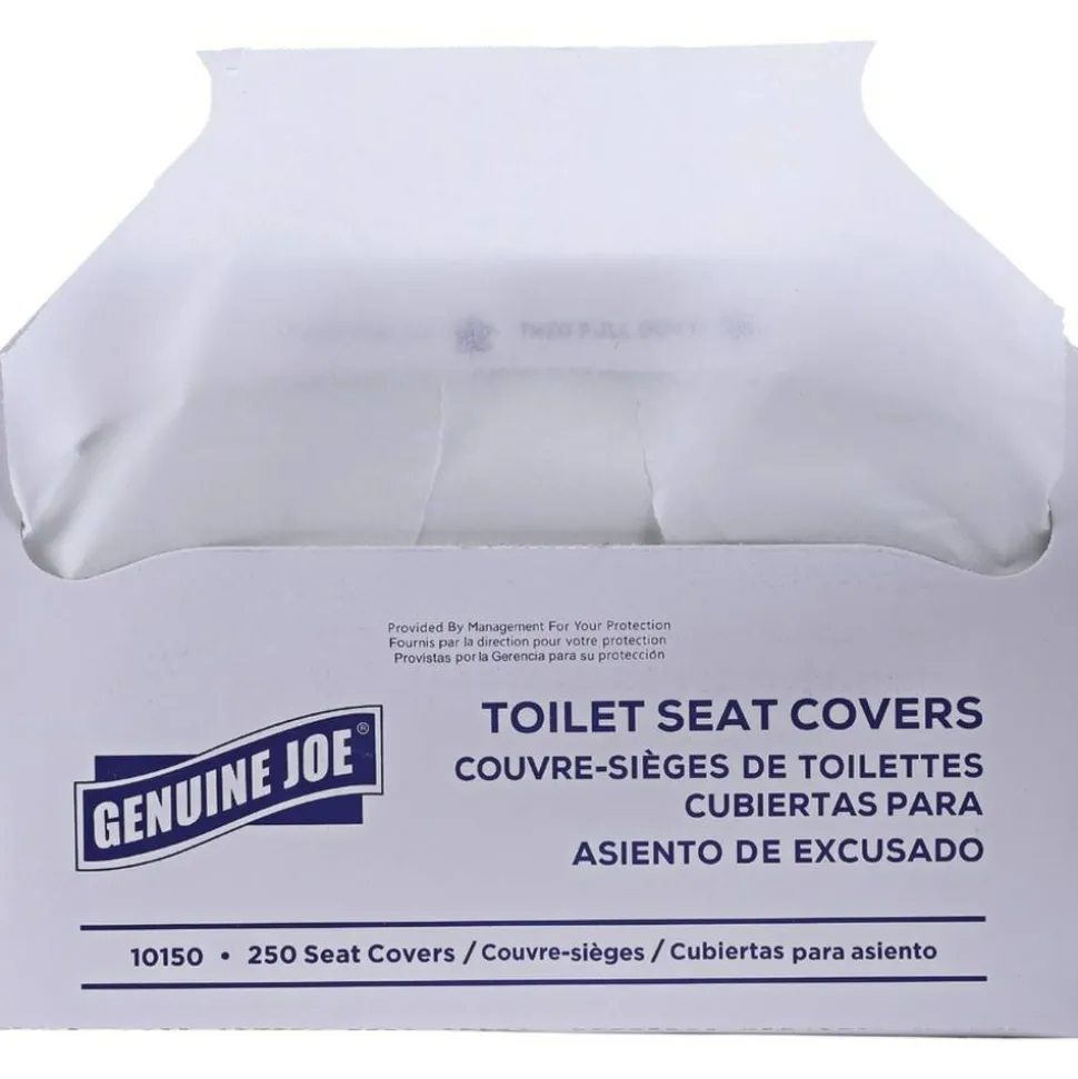 Genuine Joe Toilet Seat Covers, White, Pack Of 2,500