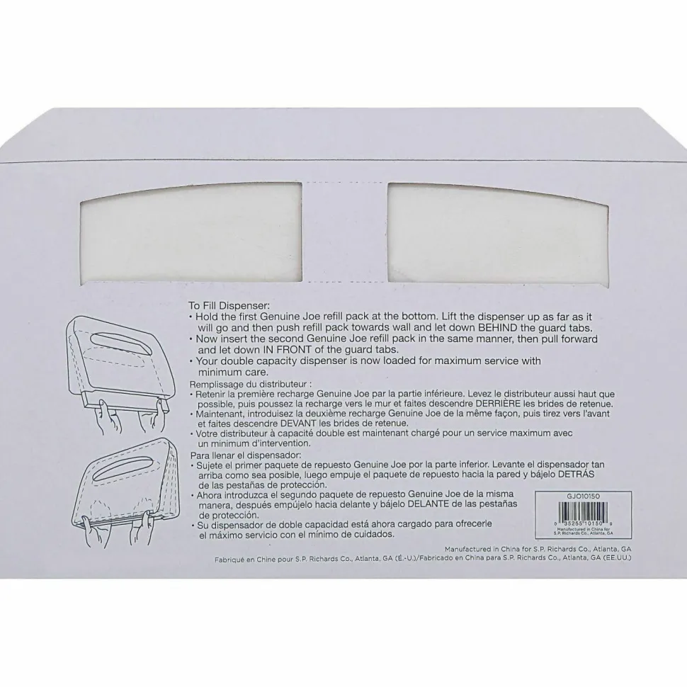 Genuine Joe Toilet Seat Covers, White, Pack Of 2,500