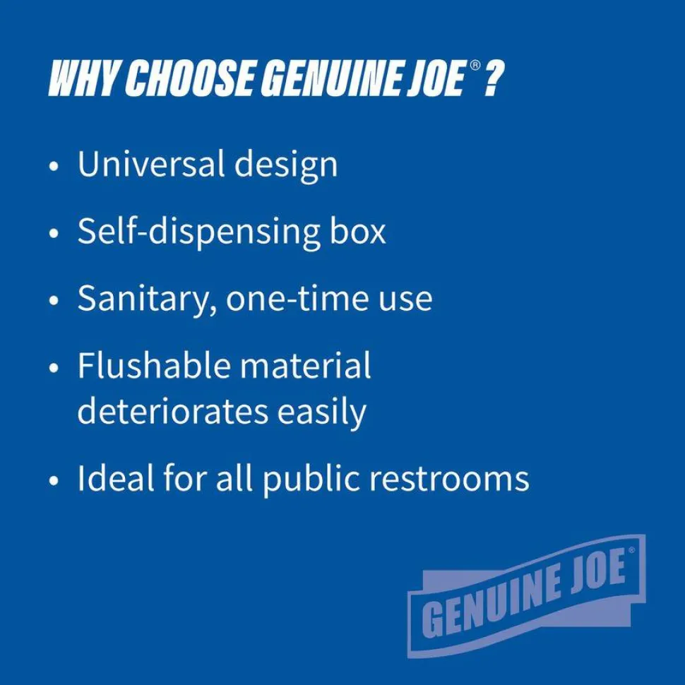 Genuine Joe Toilet Seat Covers, White, Pack Of 2,500