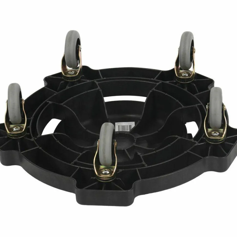 Genuine Joe Trash Receptacle Round Dolly, Black