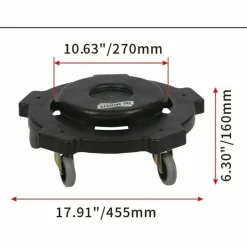 Genuine Joe Trash Receptacle Round Dolly, Black