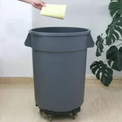 Genuine Joe Trash Receptacle Round Dolly, Black