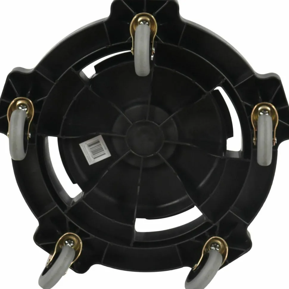 Genuine Joe Trash Receptacle Round Dolly, Black