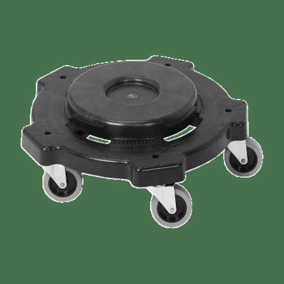Genuine Joe Trash Receptacle Round Dolly, Black