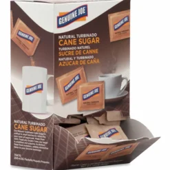 Genuine Joe Turbinado Natural Cane Sugar Packets - 0.159 oz (4.5 g) - Molasses Flavor - Natural Sweetener - 200/Box