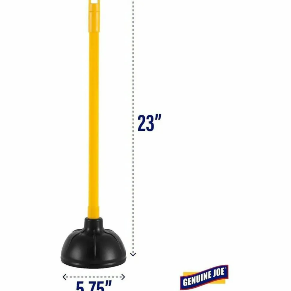 Genuine Joe Value Plus Plunger, 23" x 5 3/4", Yellow