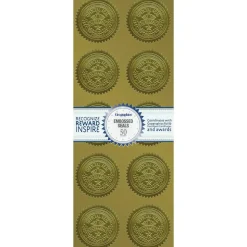 Geographics Embossed Seals, 2", Gold Excellence, Pack Of 50