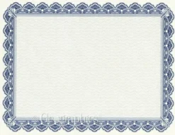 Geographics Archival Quality Parchment Paper Certificates, 11 x 8.5, Horizontal Orientation, Blue with Blue Royalty Border, 50/Pack