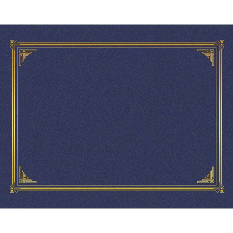 Geographics Award Certificate Gold Design Covers, Letter Size (8 1/2" x 11"), 30% Recycled, Metallic Blue, Pack Of 6