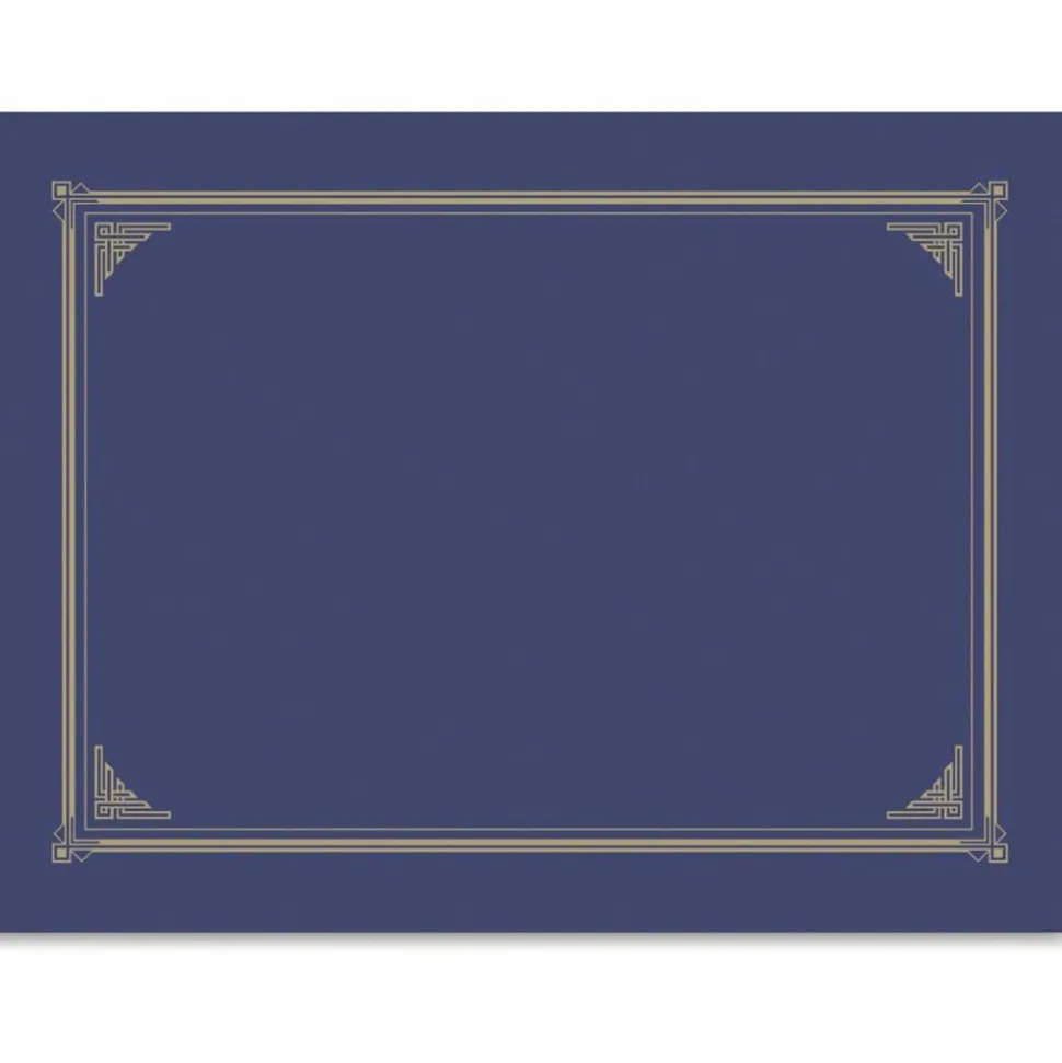 Geographics Award Certificate Gold Design Covers, Letter Size (8 1/2" x 11"), 30% Recycled, Metallic Blue, Pack Of 6