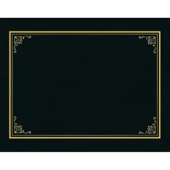 Geographics Certificate/Document Cover, 9.75" x 12.5", Black With Gold Foil, 5/Pack