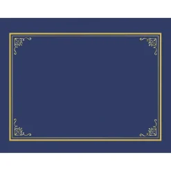 Geographics Certificate/Document Cover, 9.75' x 12.5", Navy With Gold Foil, 5/Pack