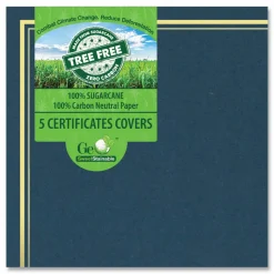 Geographics Certificate/Document Cover, 9.75' x 12.5", Navy With Gold Foil, 5/Pack