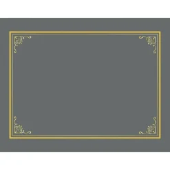 Geographics Certificate/Document Cover, 9.75" x 12.5", Gray With Gold Foil, 5/Pack