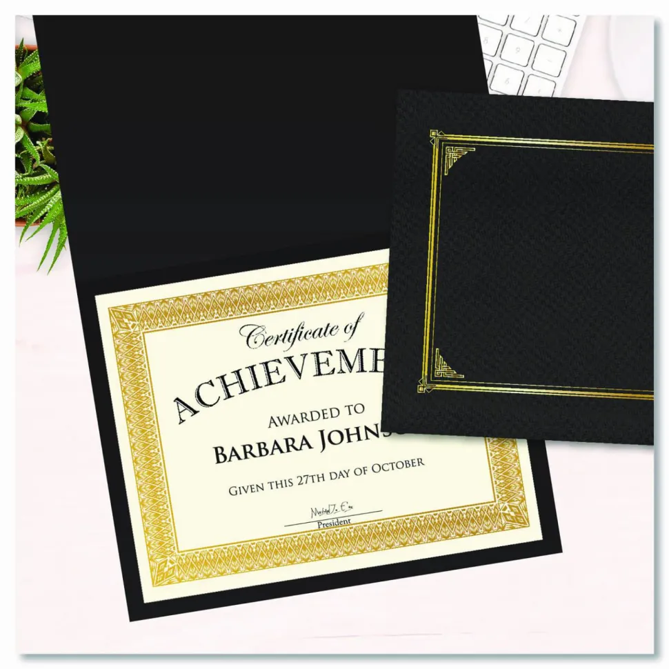 Geographics Foil Certificates, 8-1/2" x 11", Rome Gold, Pack Of 15